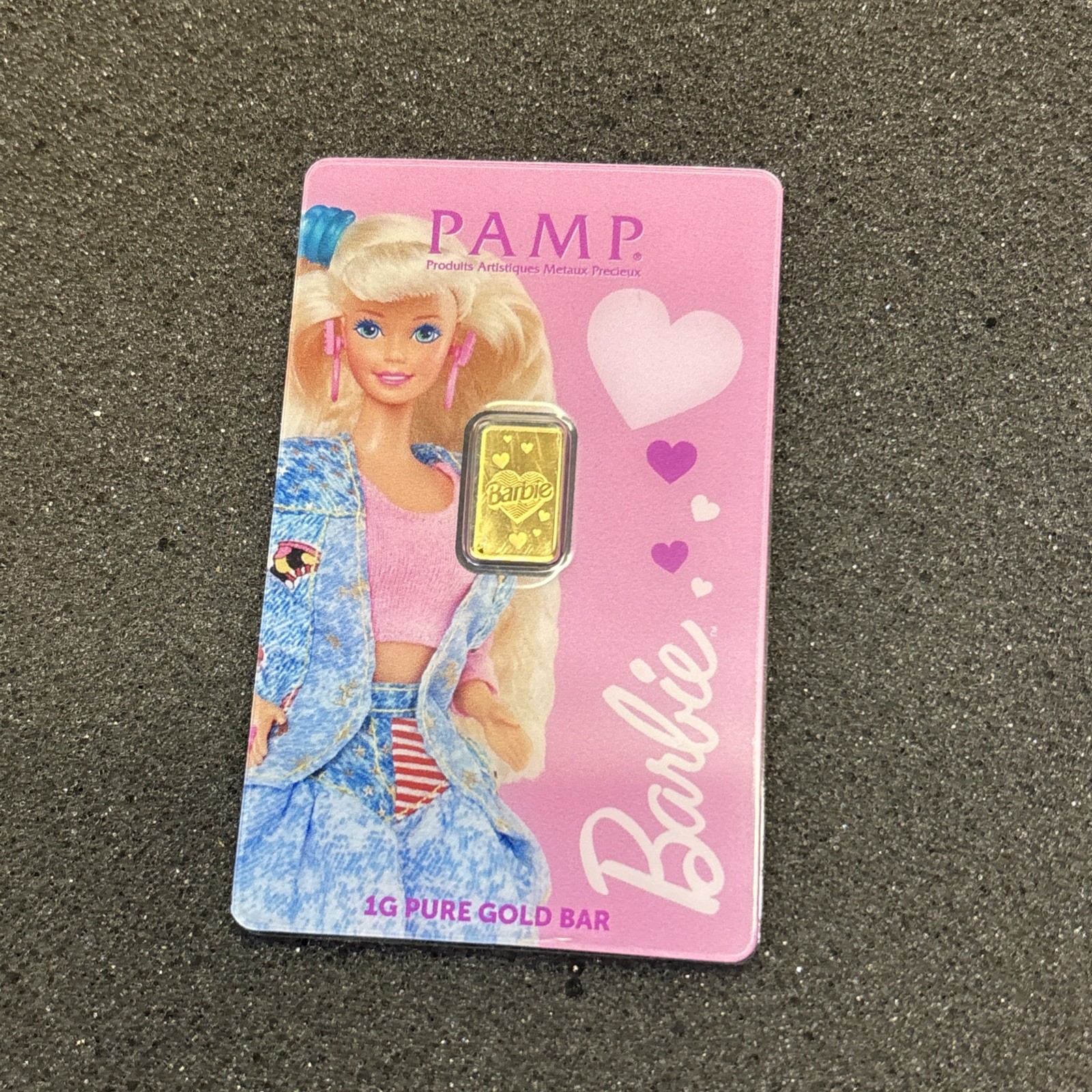 PAMP Suisse Barbie™ 1 Gram .9999 Fine Gold Bar With Sleeve- 5,000 Only