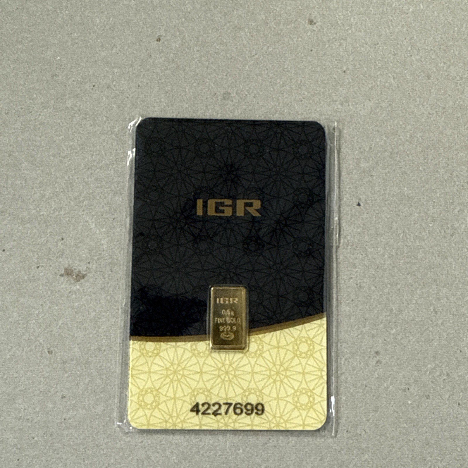 IGR Gold Half Gram Bar (.5g) 999.9 Fine Sealed in Certified Assay Sigma verifie