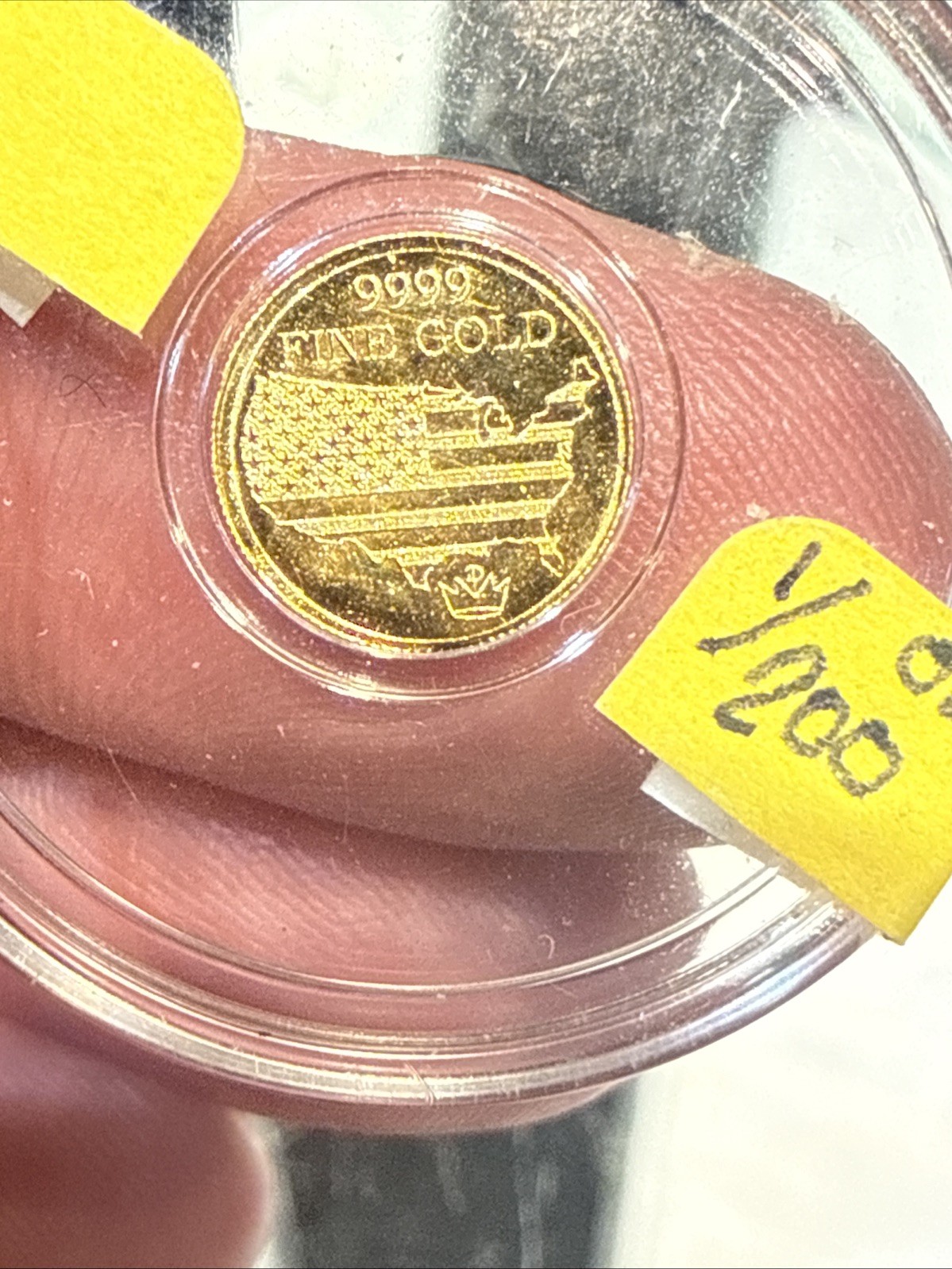 Monarch Mint 1/200 oz .9999 Fine Gold Tactical Skeleton Round Coin In Capsule
