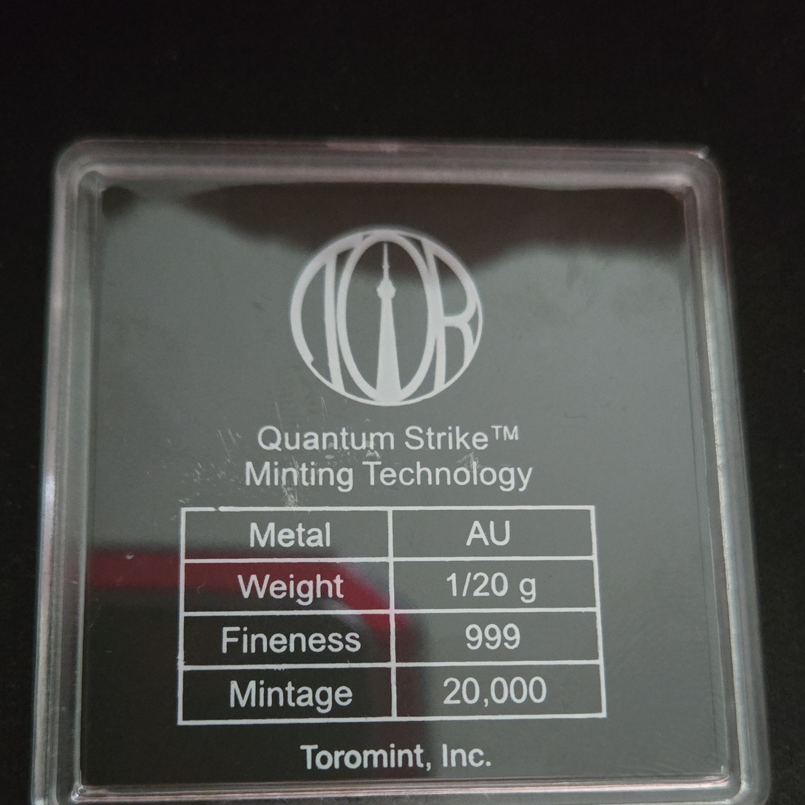 Toromint Quantum Strike F-15 Eagle Gold Round 1/20 g .999 Fine Gold