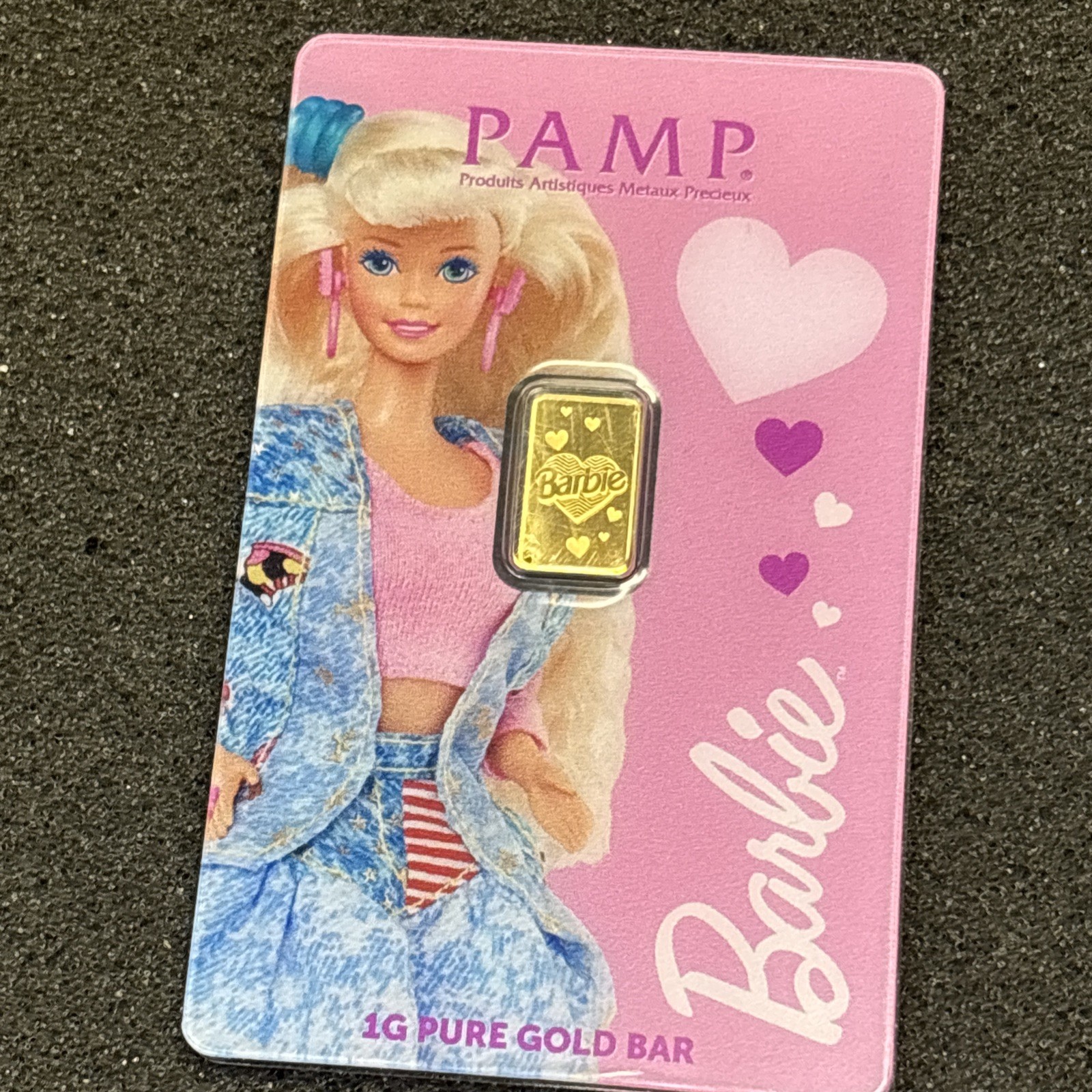 PAMP Suisse Barbie™ 1 Gram .9999 Fine Gold Bar With Sleeve- 5,000 Only
