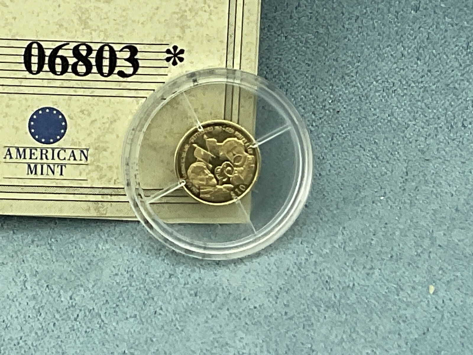 American Mint 0.5 Gram 14K Gold Proof Round Symbols of Freedom “Civil War” w/COA