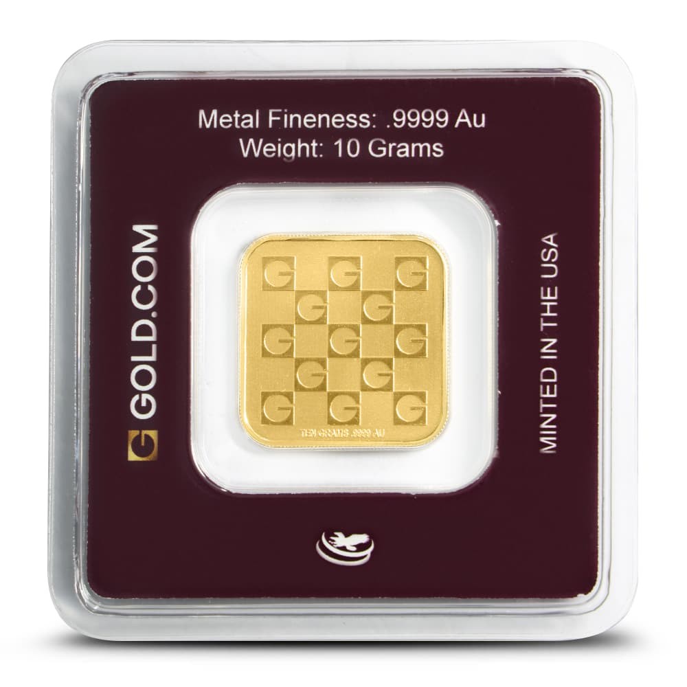 10 Gram GOLD.COM Square Gold Bar (New w/ Assay)