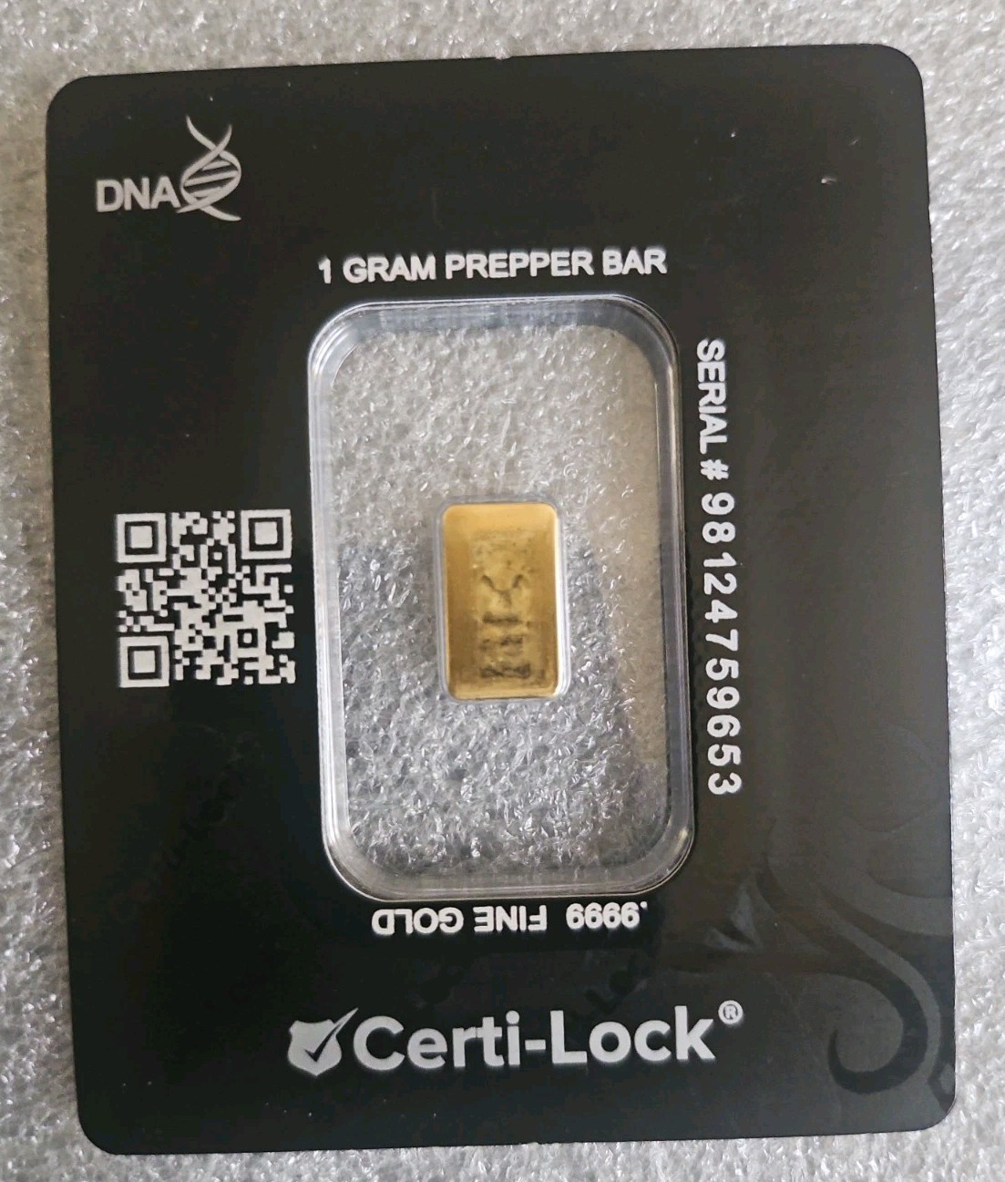 Scottsdale Mint 1 Gram Gold Bar – 999.9 Fine Gold – Certi-Lock COA