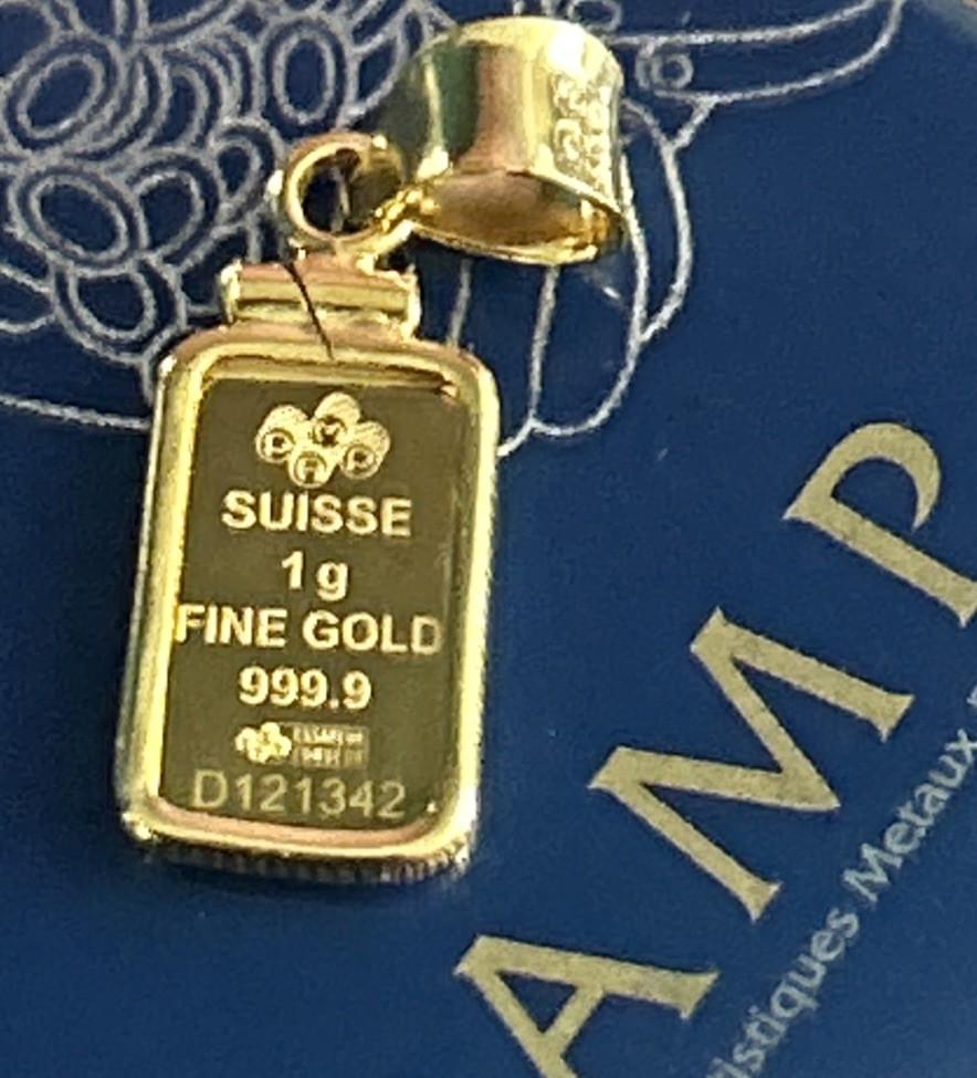 1gram PAMP Gold Bar Lady Fortuna Bezel -Mount 14k Rolled Gold – Bar not included