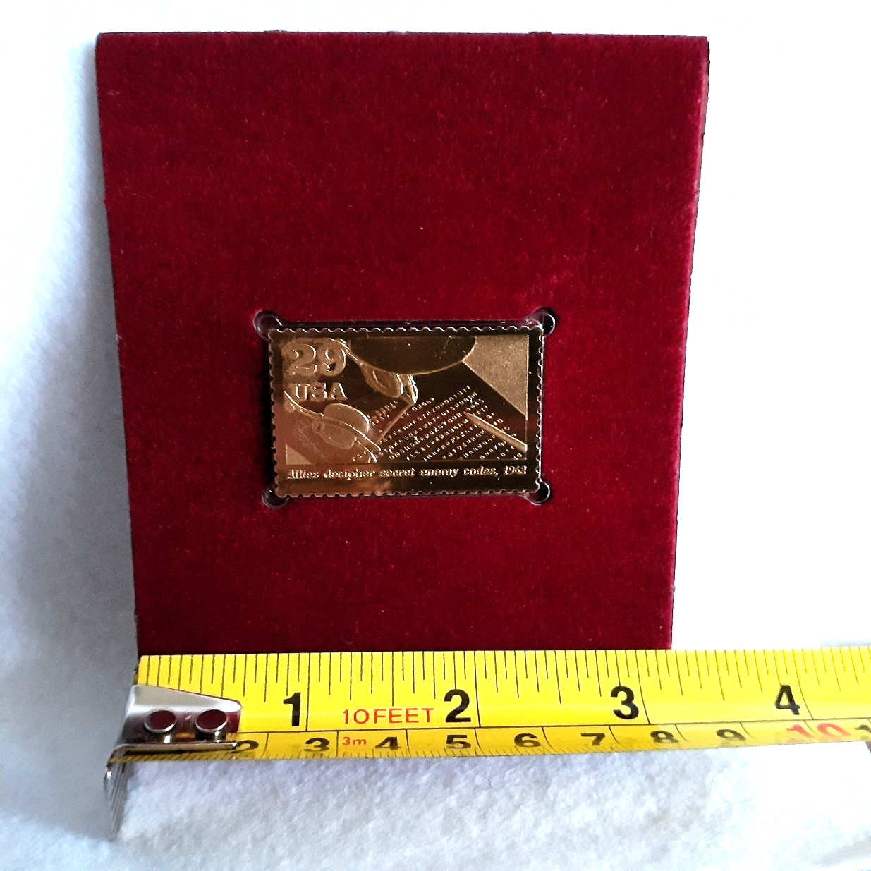 1991 COMMEMORATIVE STAMP – ALLIES DECIPHER CODES WORLD WAR II 22KT GOLD STAMP