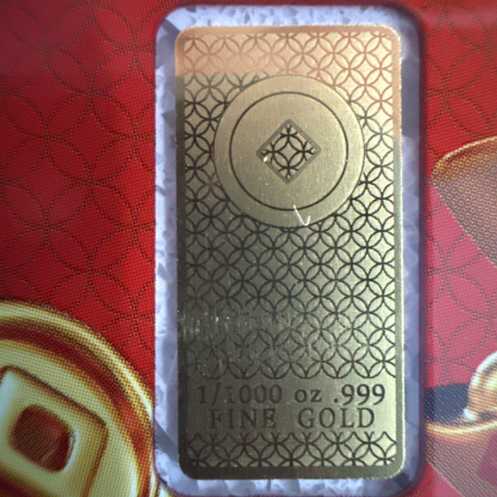 1/1000 oz Proof God of Wealth Gold Bar (New w/ Assay) limited edition