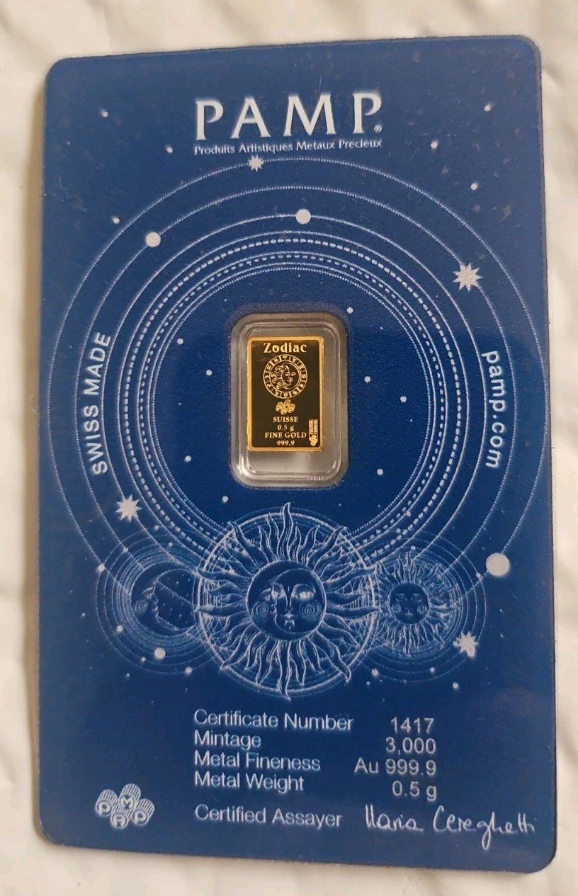 Scorpio Zodiac PAMP 0.5g Gold Bar 999.9 Gold-