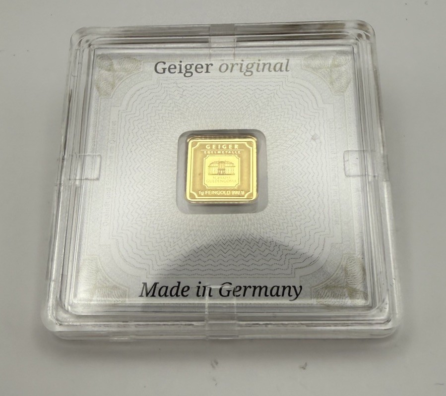 Geiger Edelmetalle 1g Gold Bar 0.9999 Fine Bullion
