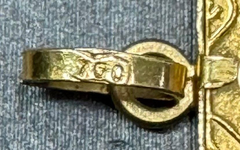 Vintage Credit Suisse 5gm .9999 Gold Bar with 3 Diamonds in 18kt Gold Pendant