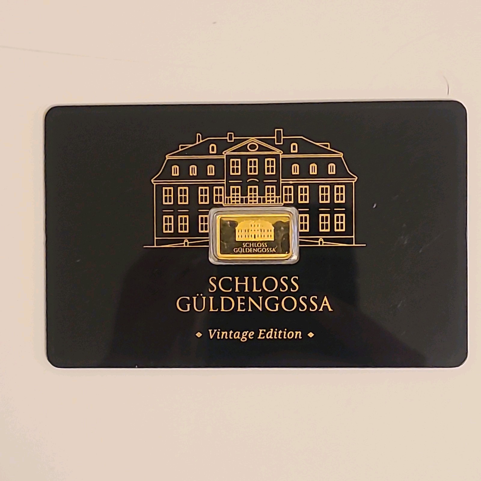 Geiger Schloss Guldengossa Vintage Edition Carded Gold Bar .5 Gram .999 Fine