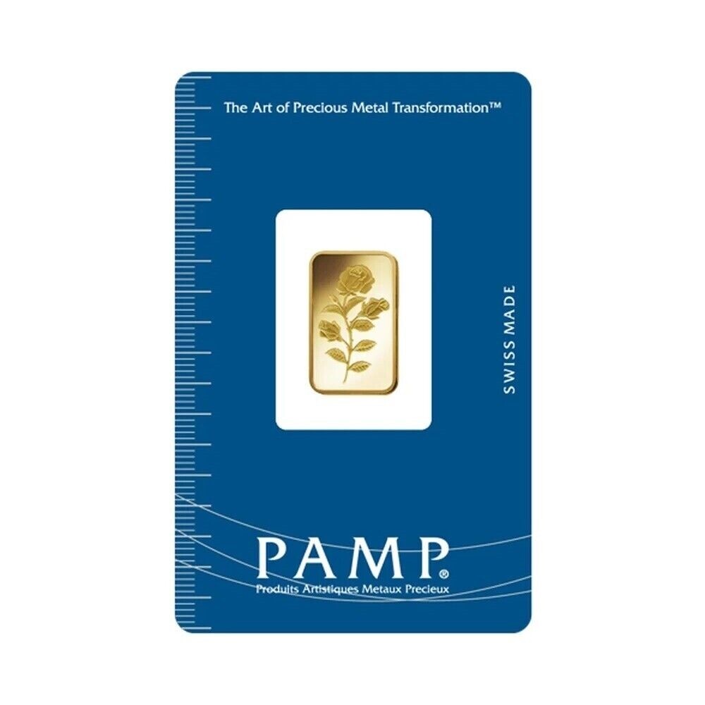 PAMP Suisse Rosa 2.5 gram Gold Bar .9999 Fine Gold Bar – Sealed Assay Card