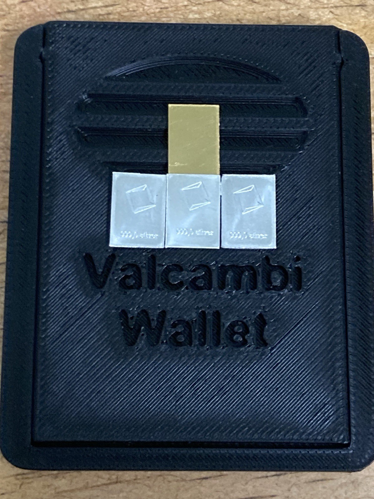 Valcambi Suisse CombiBar .9999 Fine Gold Bar 1 Gram- 3 Grams SILVER- With Wallet