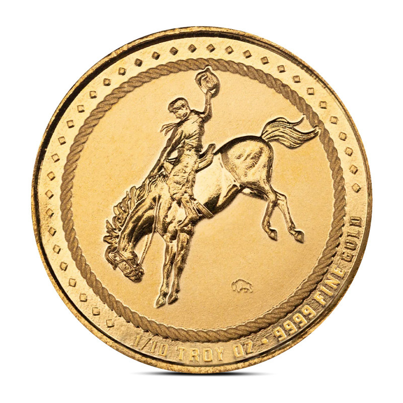 Presale 1/10 oz Scottsdale Cowboy with Buffalo Privy Gold Round