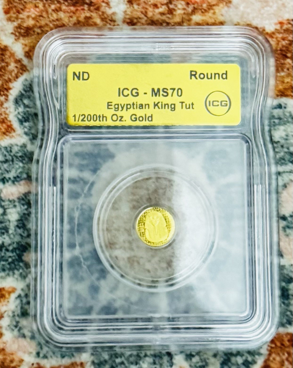 ICG Egyptian King Tut 1/200th Oz Gold Round