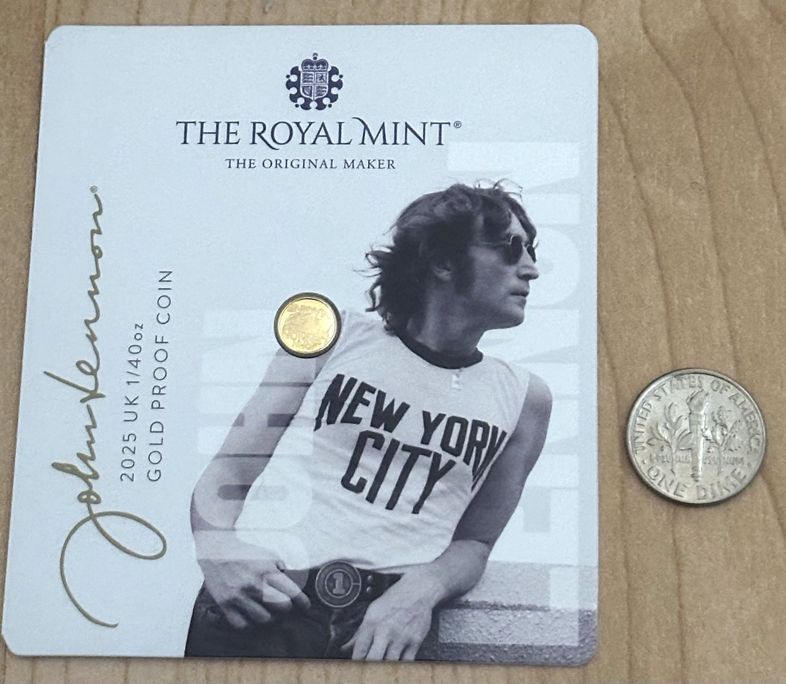 2025 Great Britain JOHN LENNON Music Legends 1/40 oz Gold Proof in Card L.E.1250