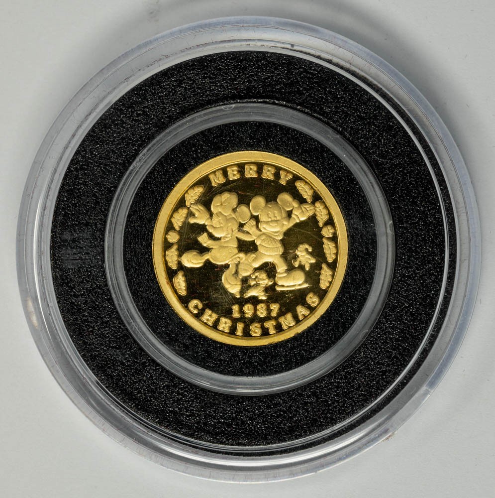 1987 Walt Disney Mickey’s Holiday Treasures 1oz .999 Gold 951188-1