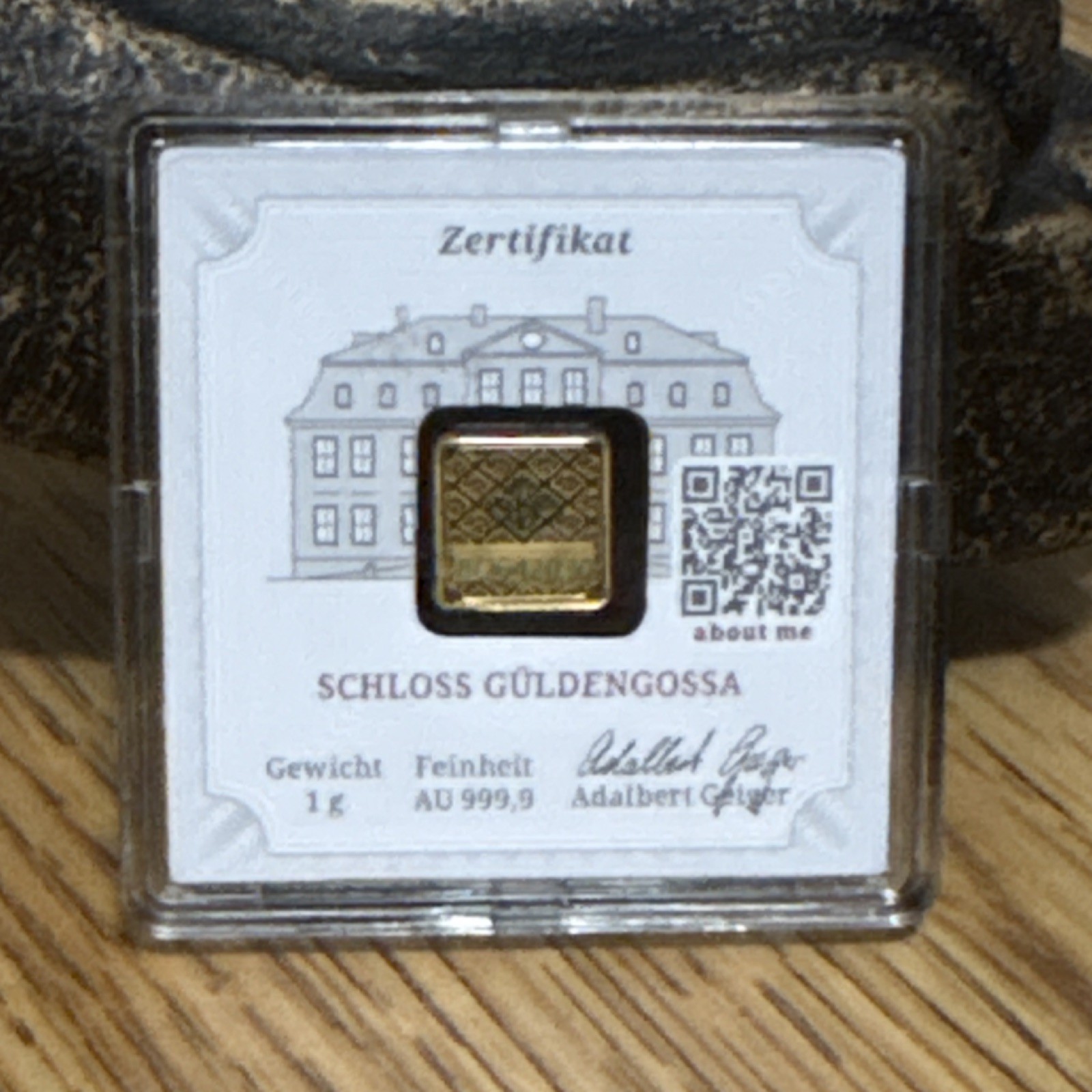 Geiger Edelmetalle 1g Gold Bar 999.9 Schloss Güldengossa