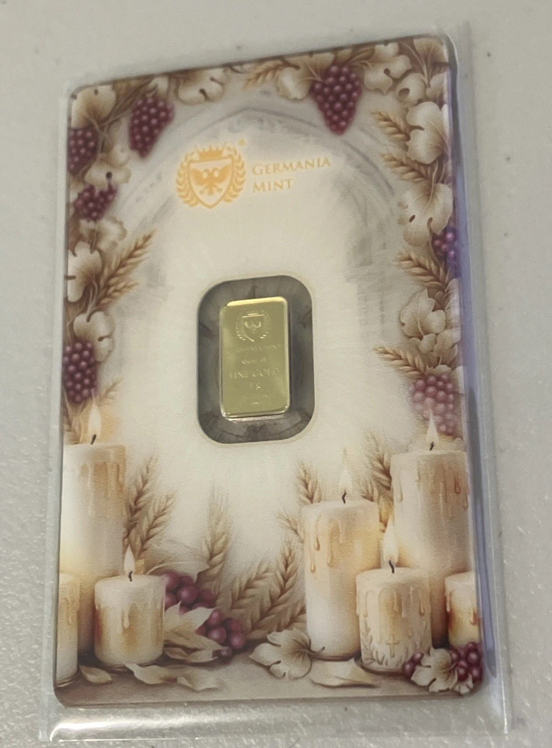 Germania Mint First Holy Communion Minted 1g 24K Gold Bar Packed in a Safepack