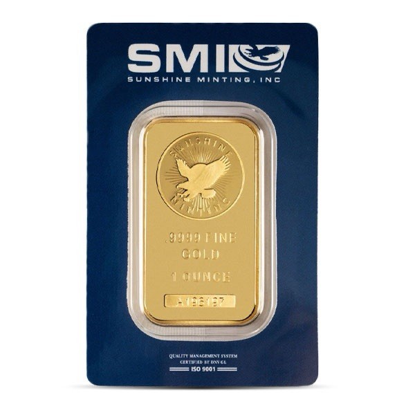 Sunshine Minting, Inc. 1 oz .9999 Fine Gold Bar in Assay Card