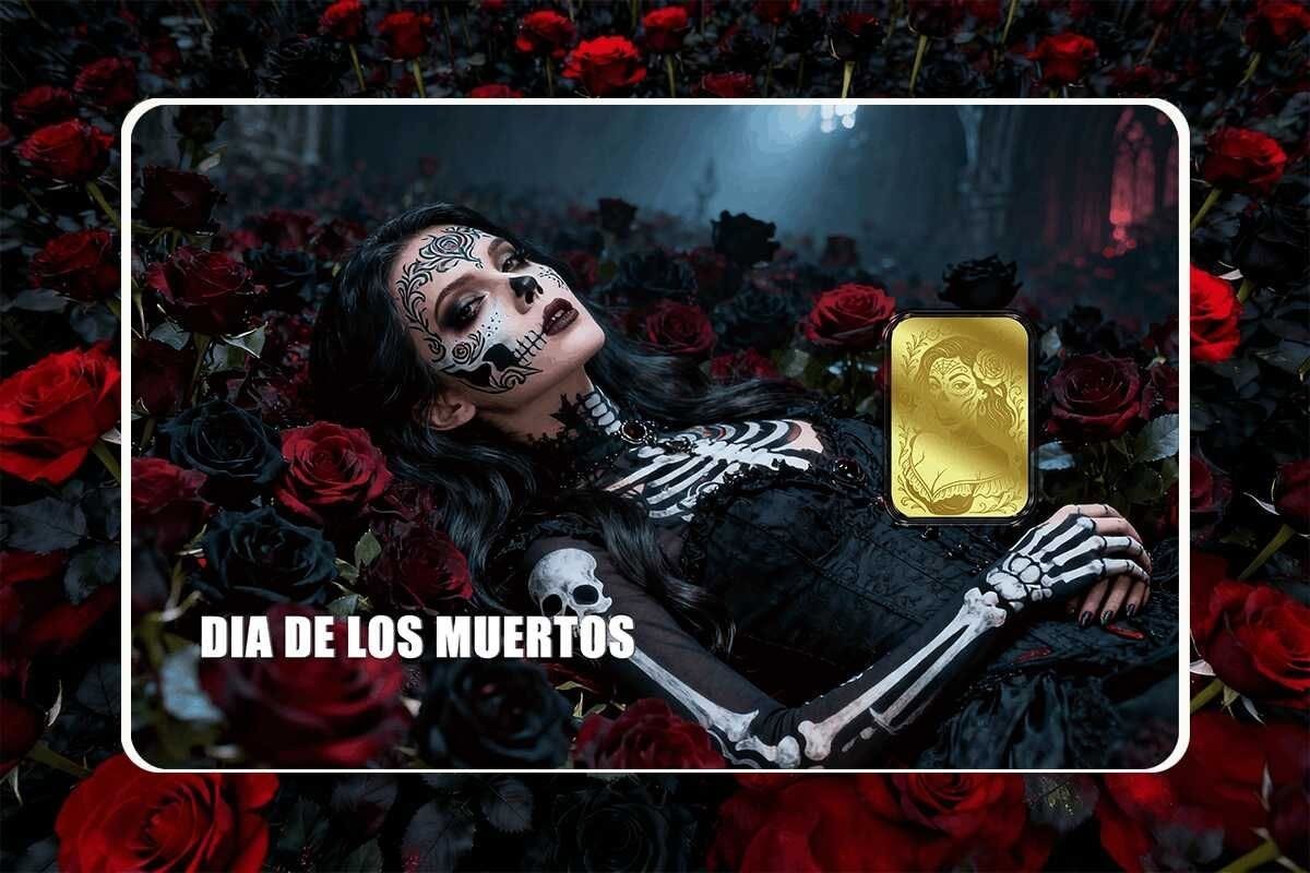 2026 Liberia Dia De Los Muertos Roses 1/1000oz Gold Coin in Card (9,999 Mintage)