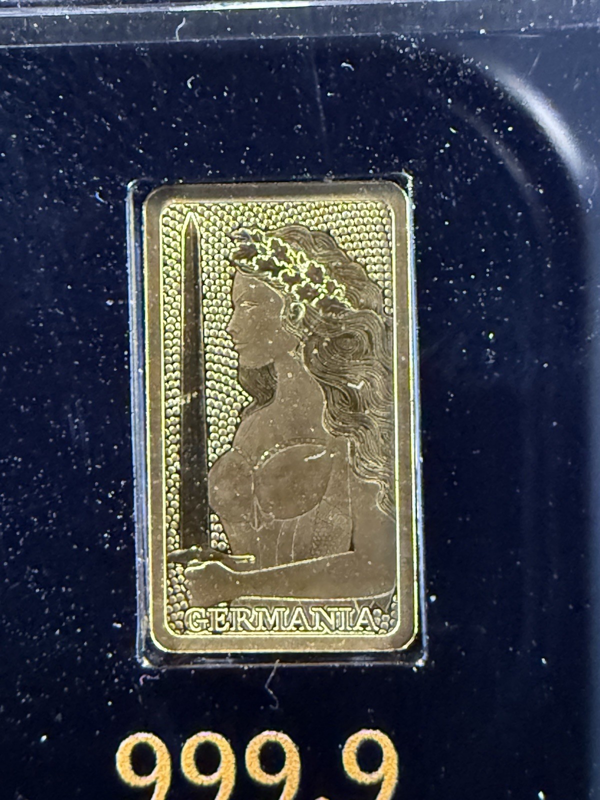 Germania Mint 1/100oz .999 Gold Bar In Holder Fractional Gold Item #531