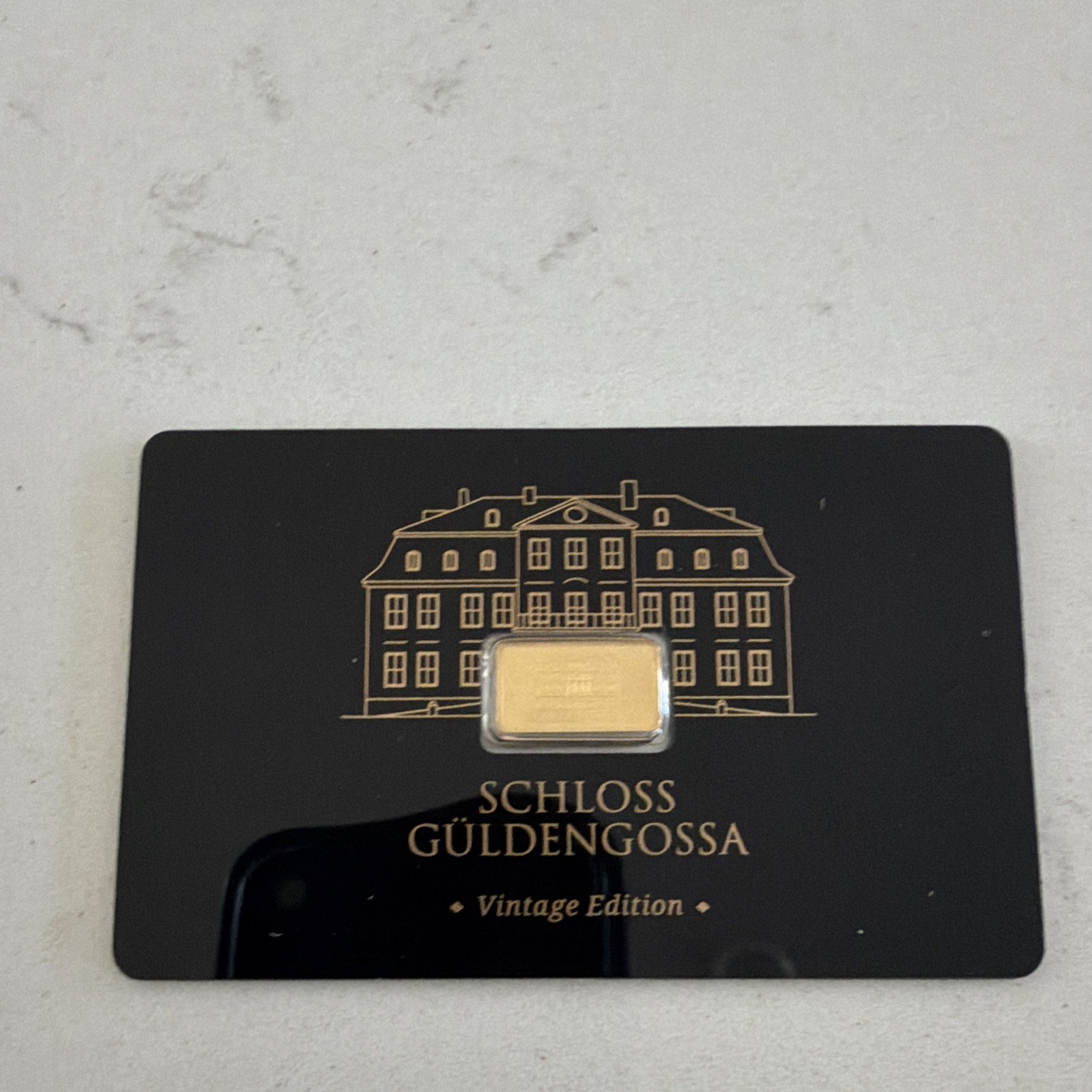 Geiger Edelmetalle AG 0.5g .9999 Gold Bar Assay Card Certificate Schloss