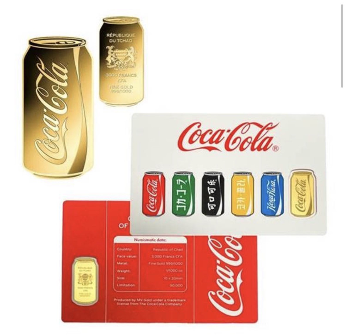 Coca-Cola 1/1000 oz Fine Gold Note Card with COA – Limited Edition Collectible