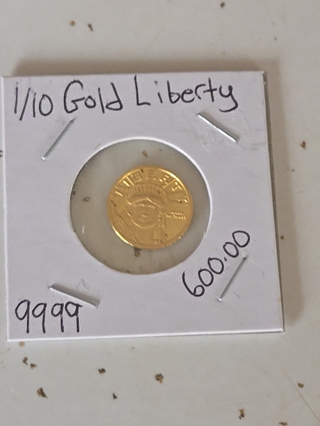 1/10th Oz Lady Liberty Round .9999 Pure Gold BU