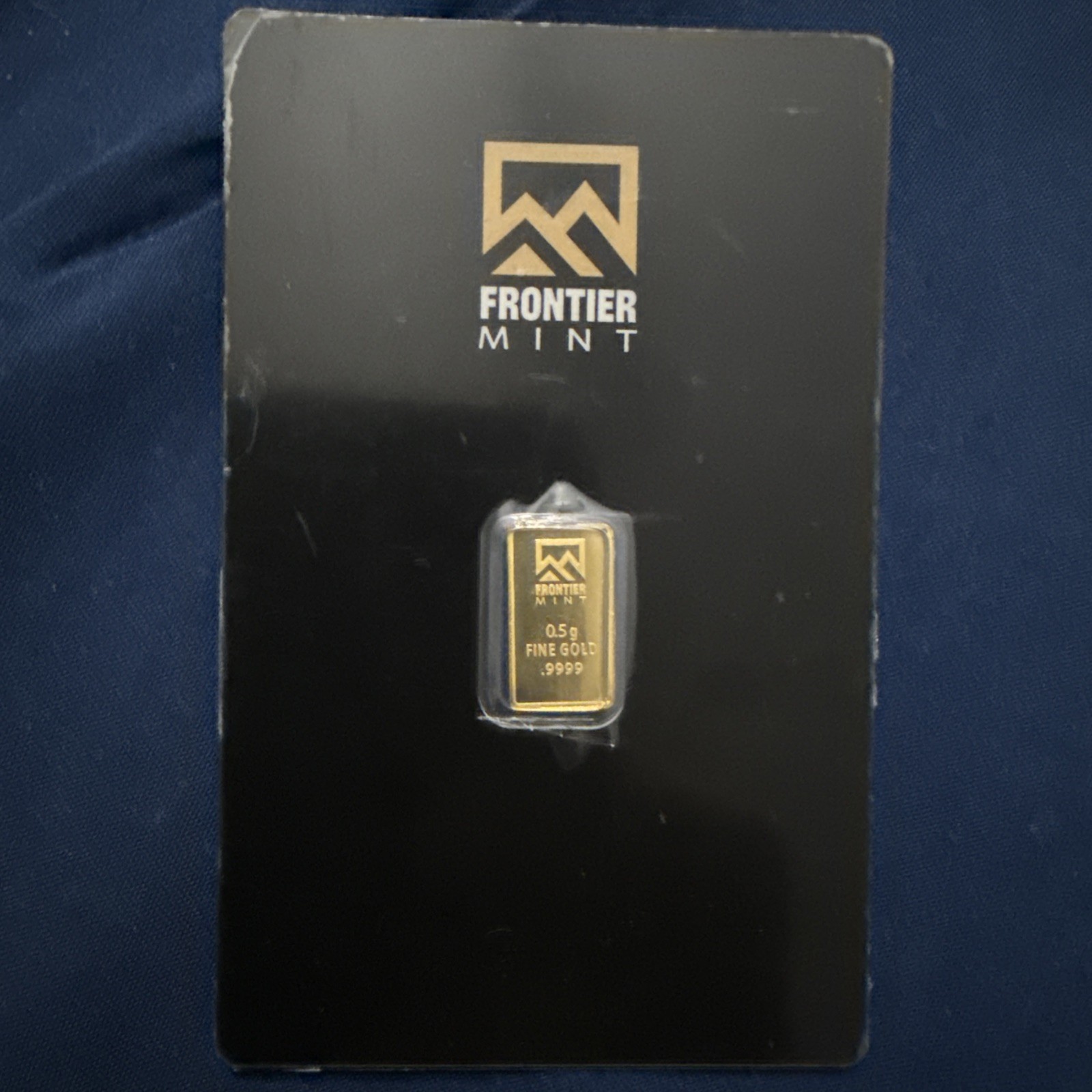 FRONTIER MINT GOLD .5 GRAM .9999 FINE SEALED 1/2 GRAM BAR IN ASSAY CARD