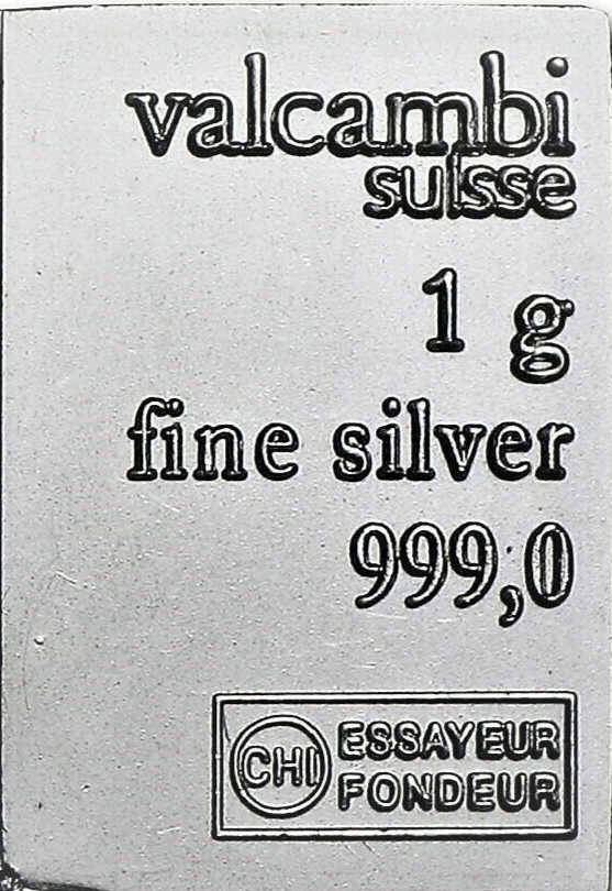👍 5 X 1 GRAM 999 SILVER VALCAMBI SUISSE BARS. AND 4 9999 PURE GOLD BARS! 👍