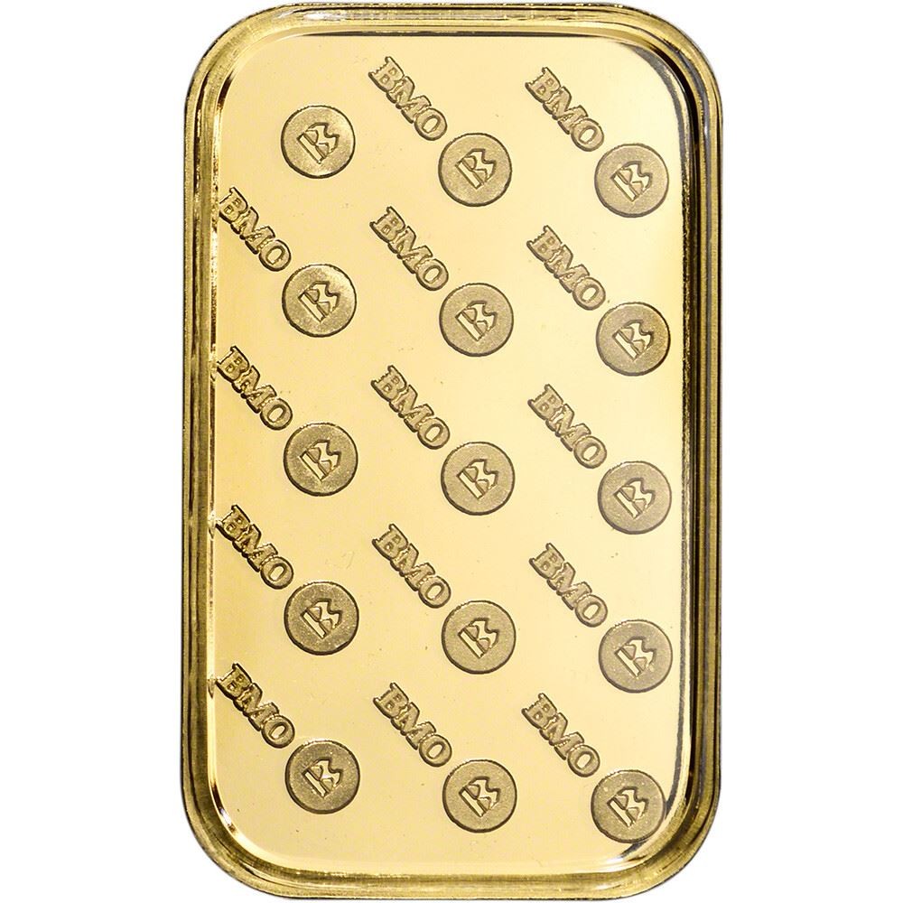 1 oz Gold Bar BMO Bank of Montreal 999.9 Fine in Sealed Assay