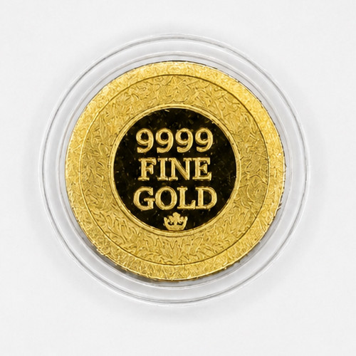 1/4 Gram .9999 Fine Gold Round White Tailed Deer Monarch Metals In Clear Capsule