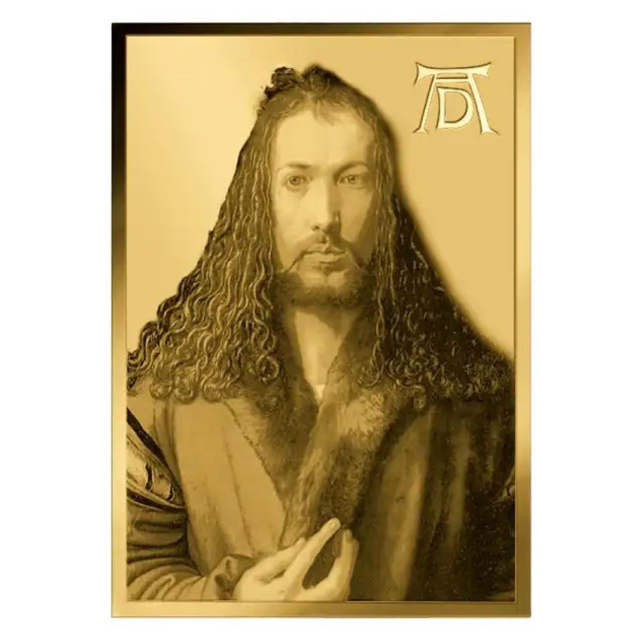 Self-Portrait Albrecht Durer 1/1000 Oz 24k Gold 999 Coin card 3000 Francs 24k
