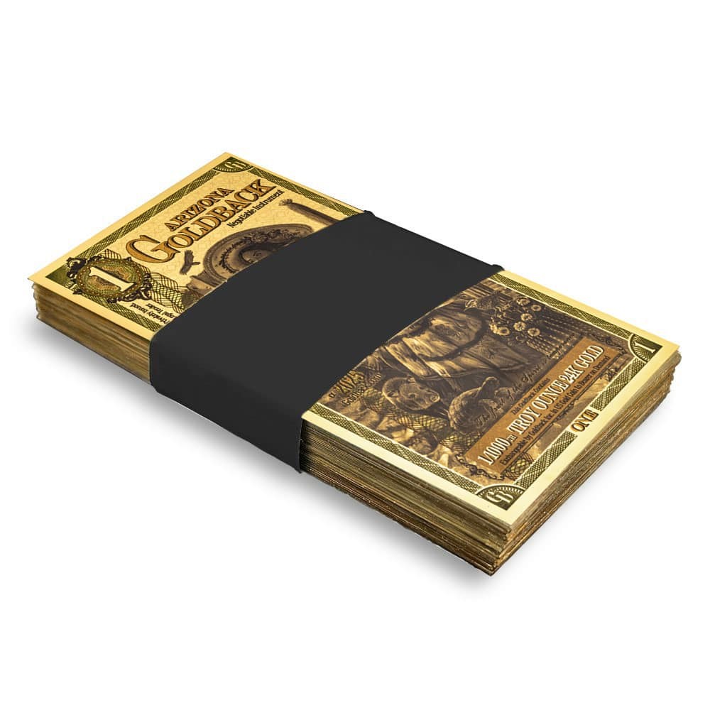 1 Arizona Goldback Gold Note (100 Pack, New)