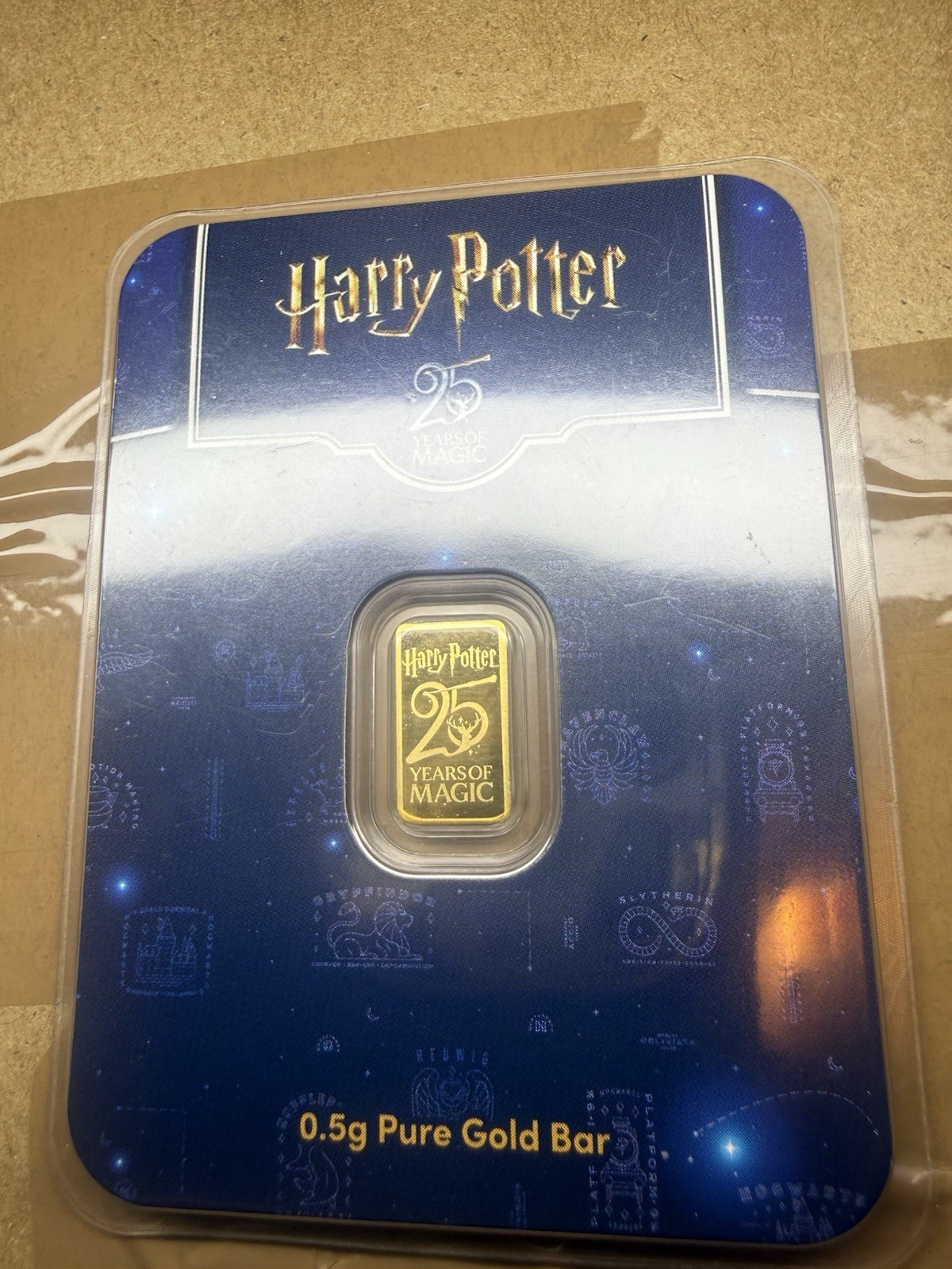 Harry Potter 25 Years of Magic 0.5g Gold Bar in Presentation Tin