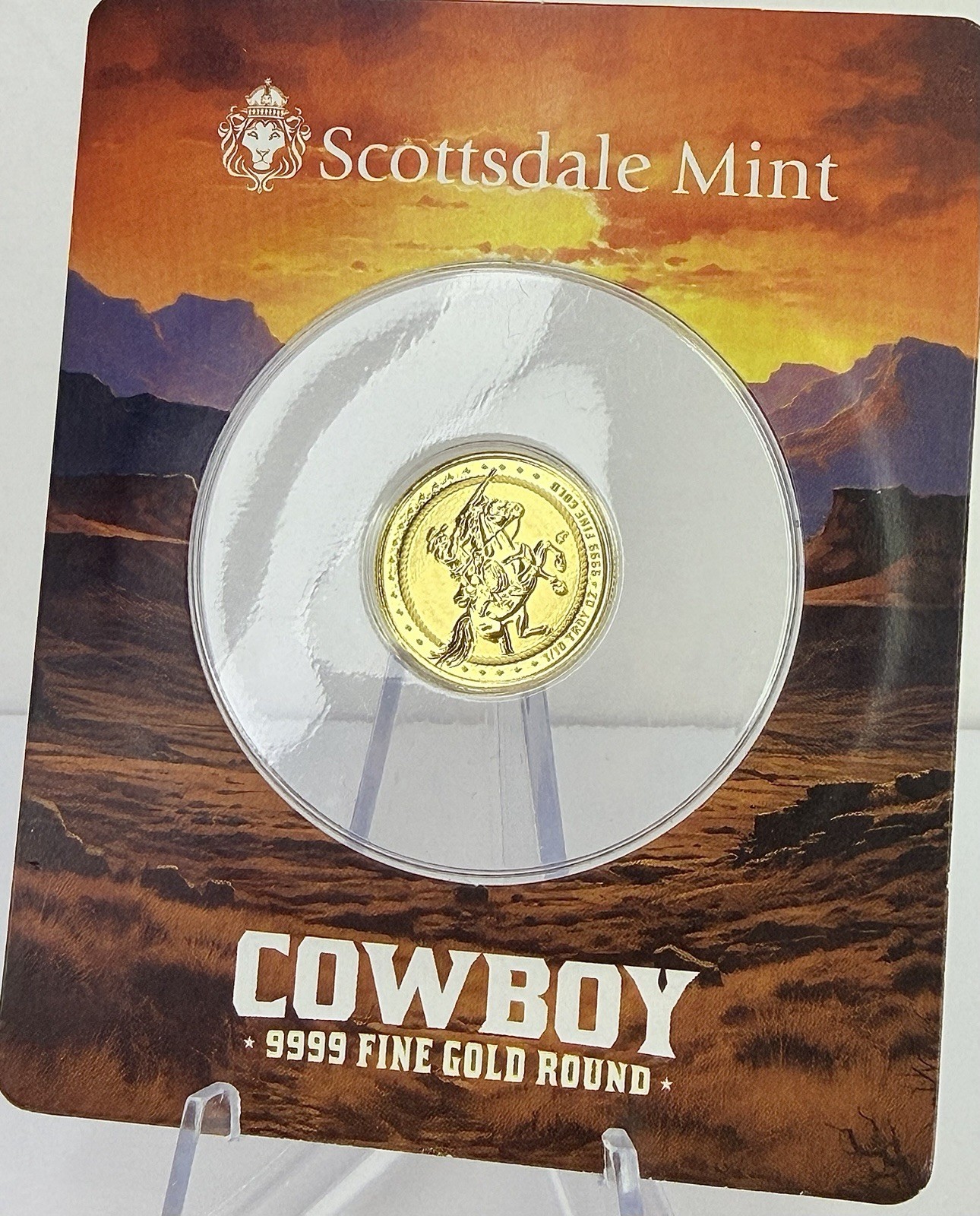 1/10 oz Scottsdale Cowboy Gold Round Buffalo Privy Certi-Lock