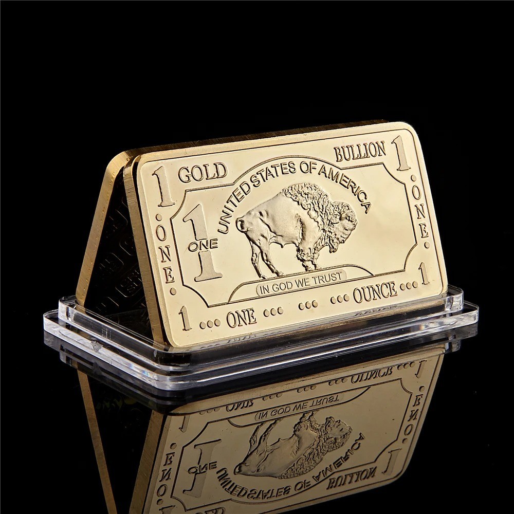 1 OZ – Gold Buffalo Bullion Bar . 999 Fine 24k