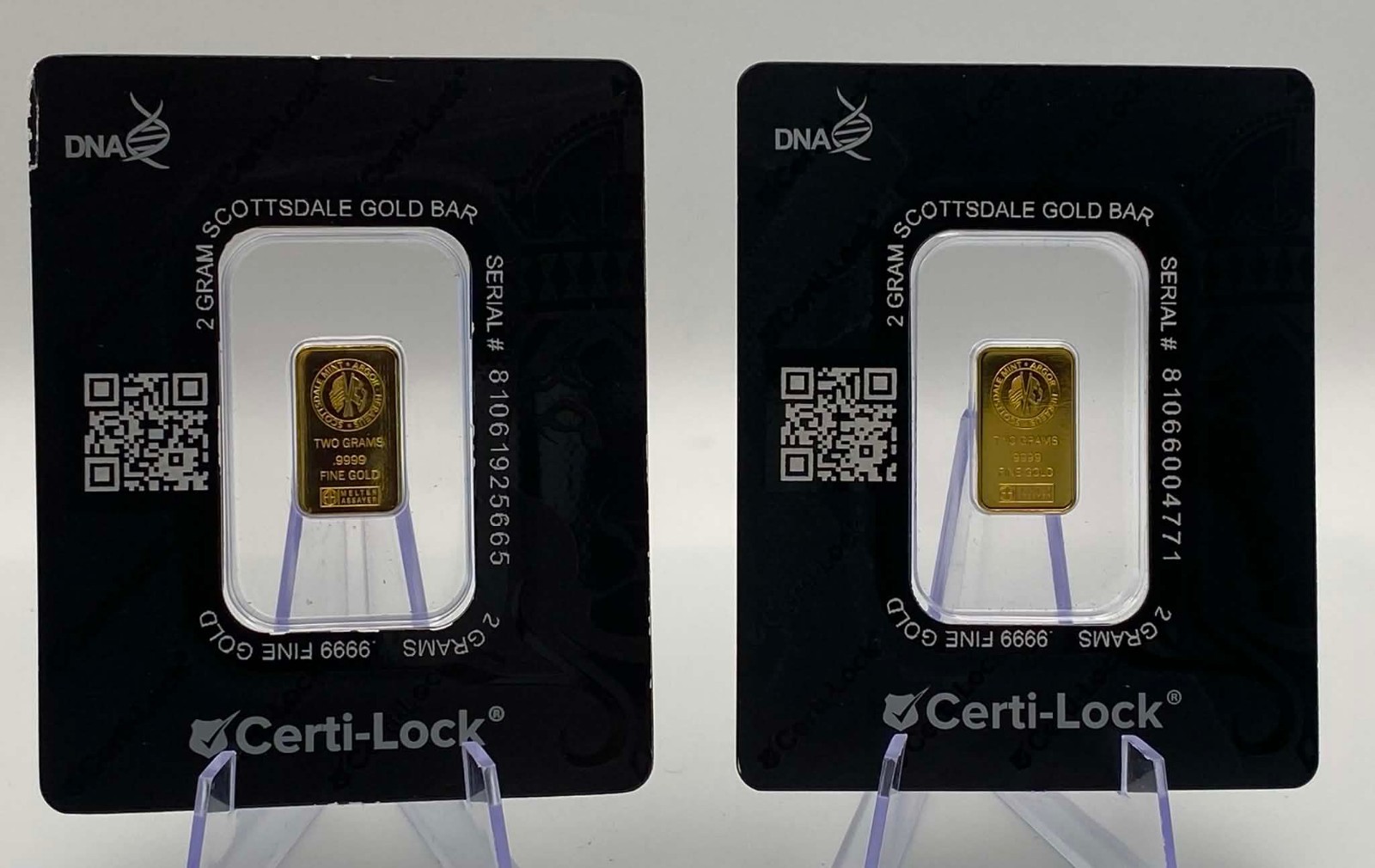Scottsdale Mint 2 Gram .9999 Gold Bar – Sealed in Certi-Lock COA!