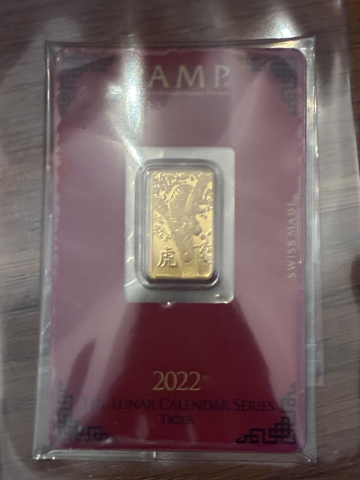 PAMP Suisse 5 gram Gold Bar – Lunar Tiger 2022 – ASSAY CoA Card – Factory Sealed