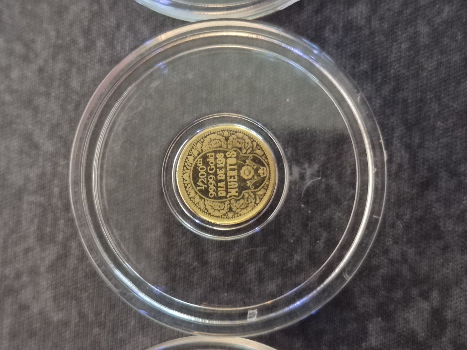 1/200 oz .999 fine gold round Monarch Precious Metals “Día de los Muertos” x3