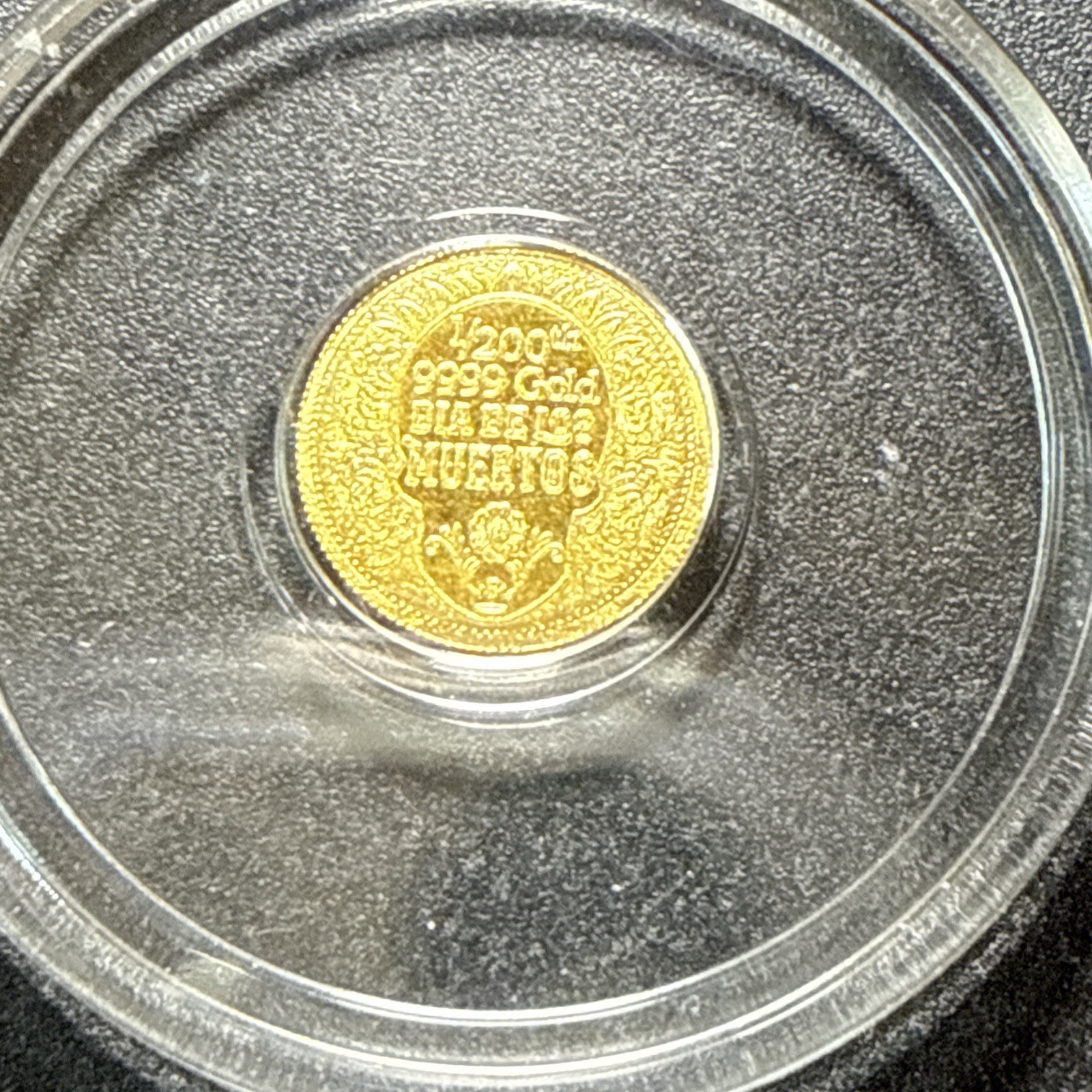 Lot Of 2- 1/200th oz .9999 Fine GOLD Skull Dia De Los Muertos FRACTIONAL GOLD