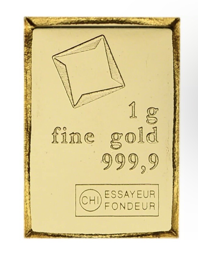 1 gram Gold Valcambi Bar – In Plastic- Fractional Gold- Apocalypse Money