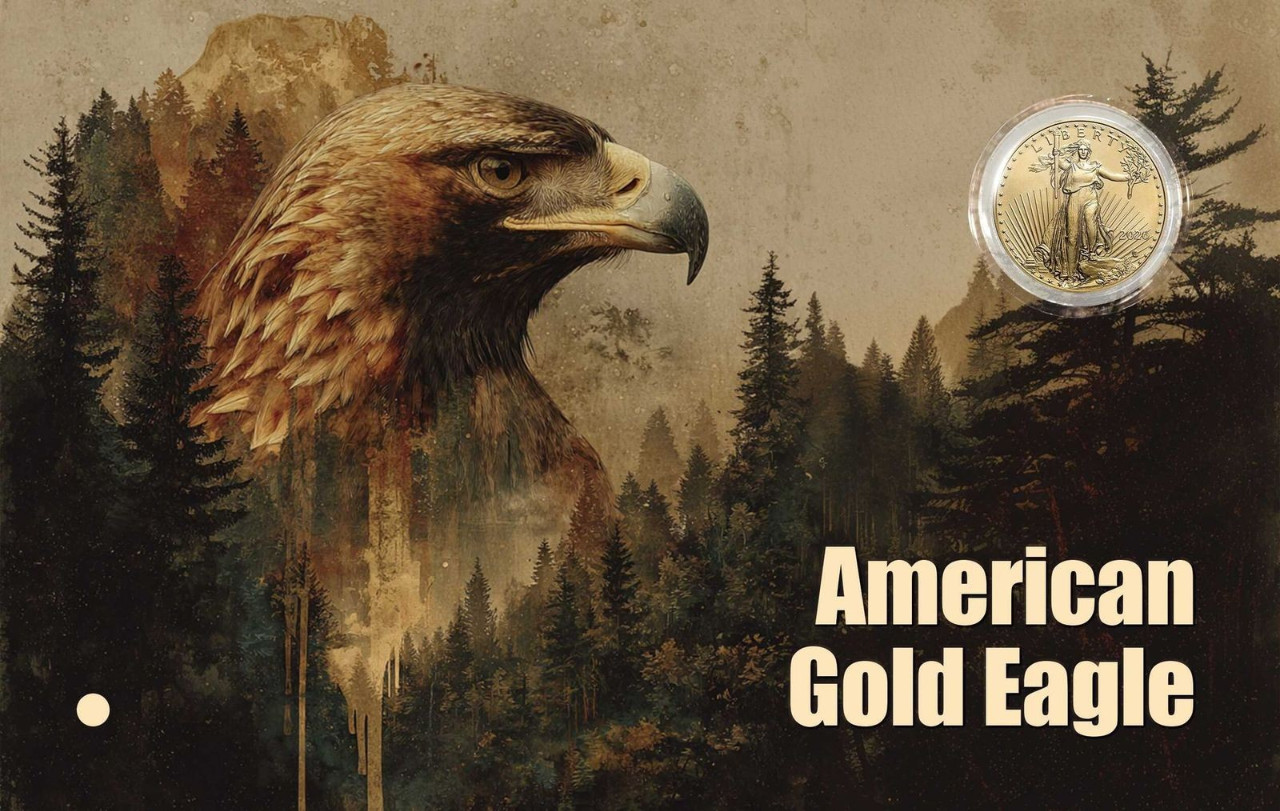 2026 Liberia American Gold Eagle 1/200oz 9999 Gold Coin in Themed Card