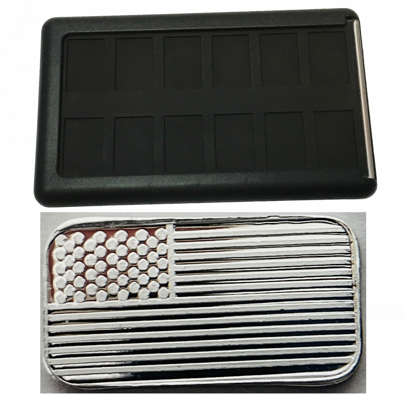 Element Card Wallet 1g American Flag 999 Silver Bars Holds Bullion By Valcambi