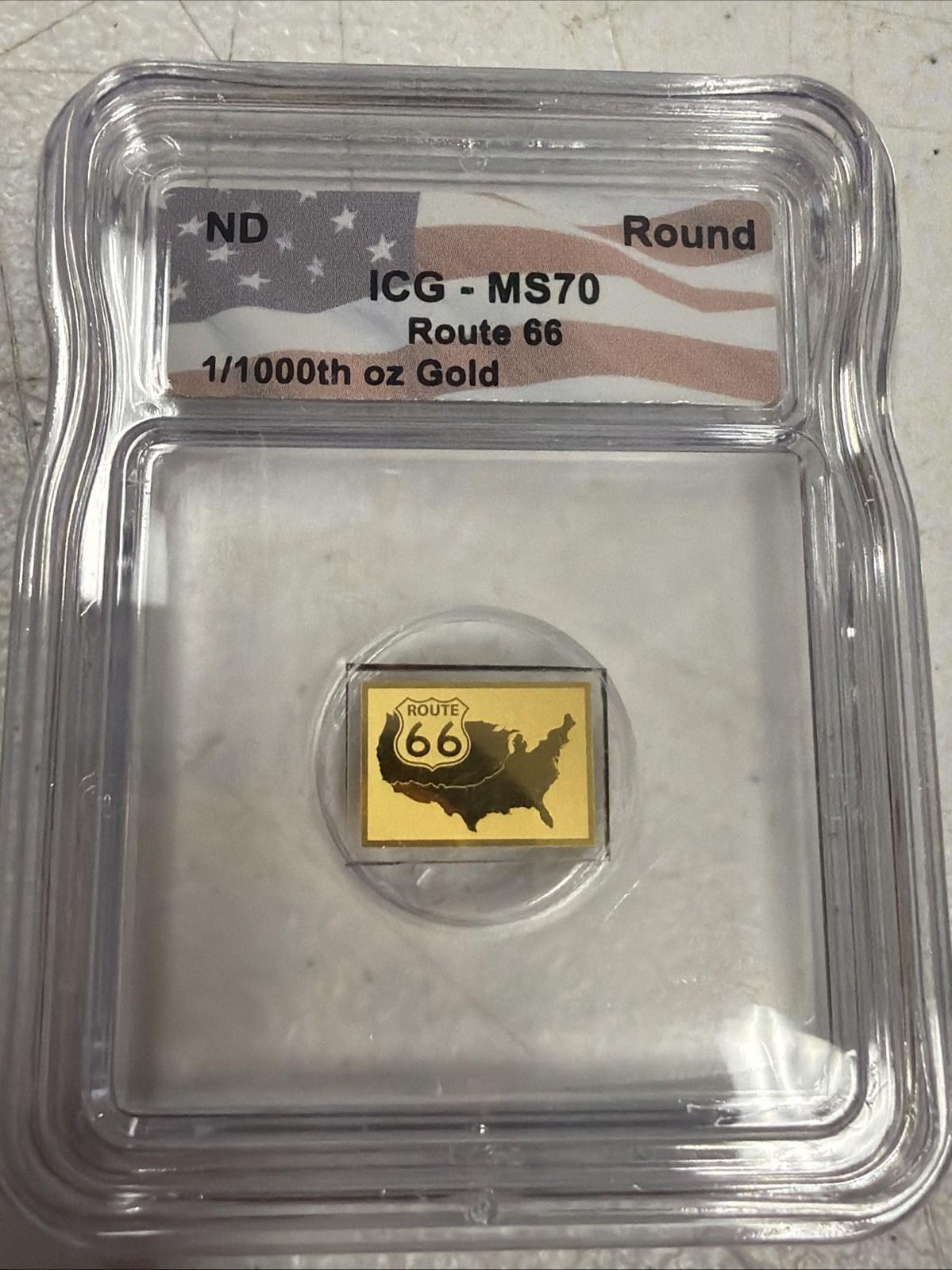 Route 66 America Series 1/1000 Oz 999 Gold Medal