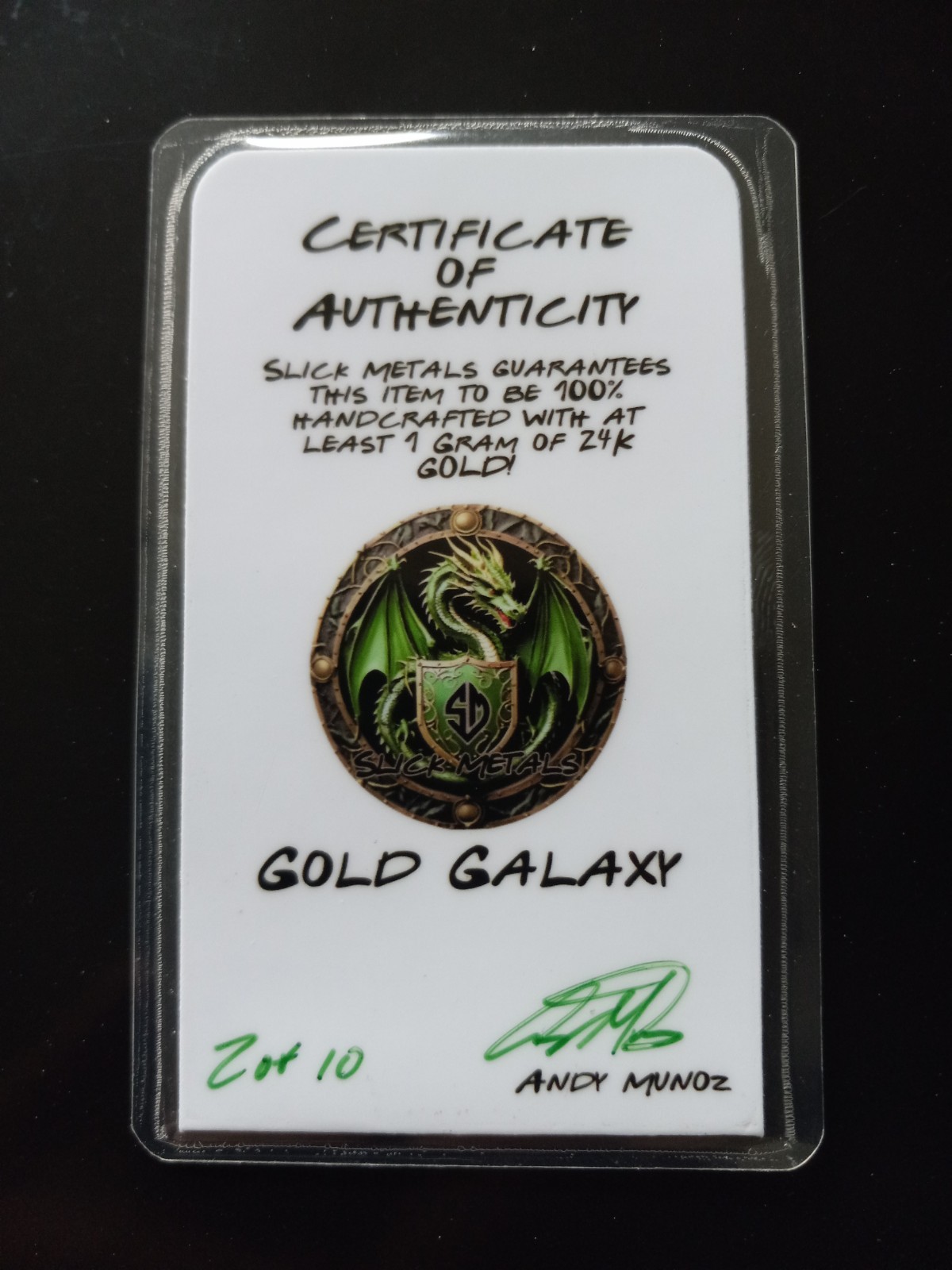 1 g Gold Hand Pour, Gold Galaxy Limited 2 Of 10, Slick Metals