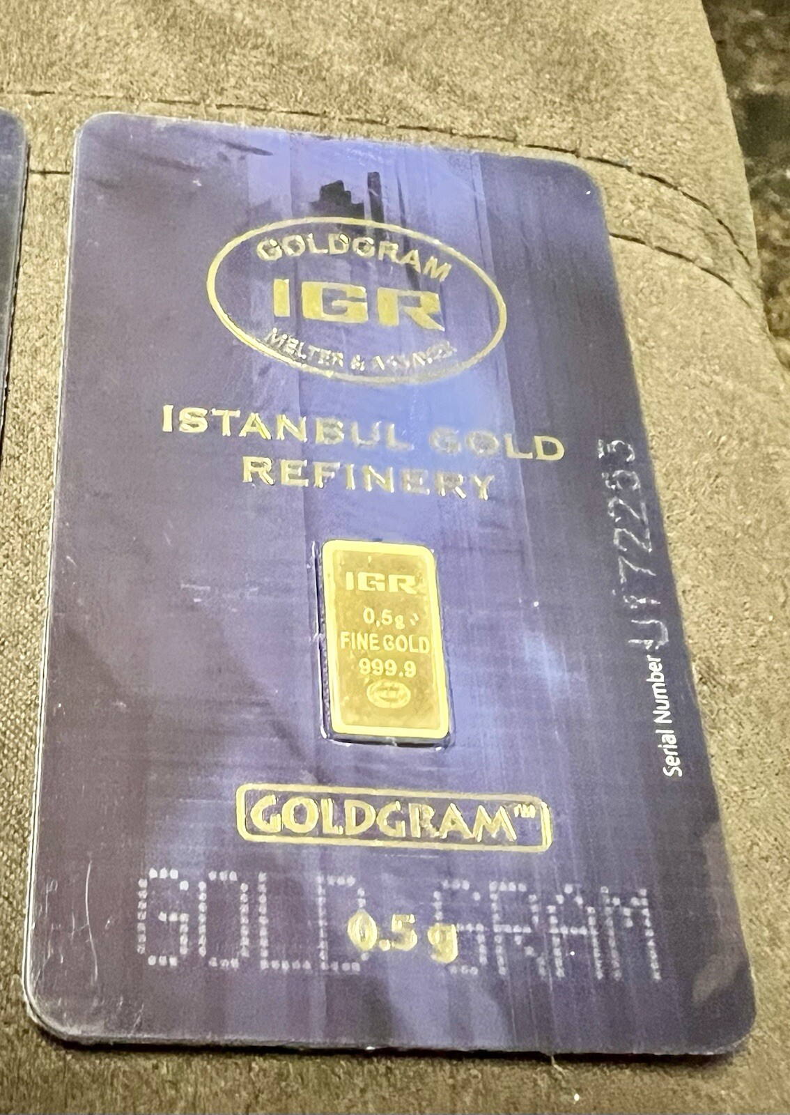 🔥🔥BU GOLD BULLION BARS In Assay 1 & 1/2 gram .9999 Istanbul Gold Refinery