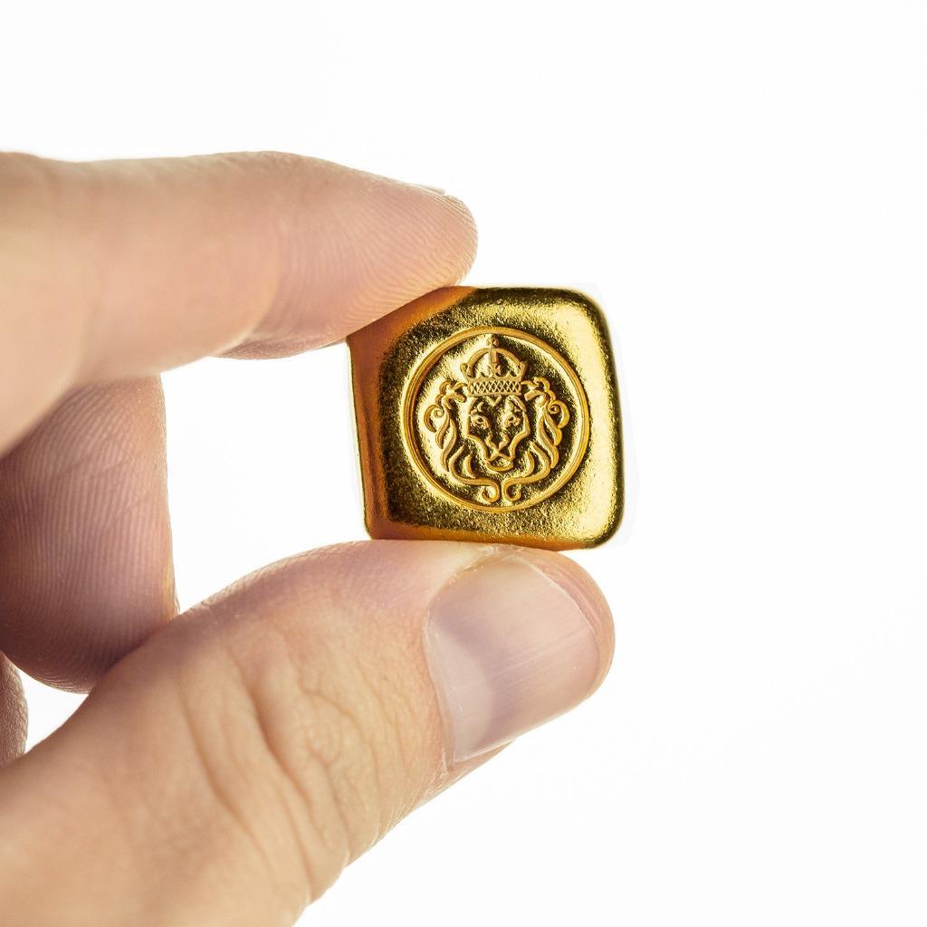 1oz .9999 Gold Bar w/ Laser Etched Serial Number – Hand Cast Square Design #A520