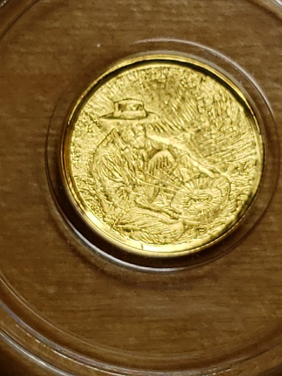 1/100 oz .9999 Fine Gold Round Gold Prospector in capsule